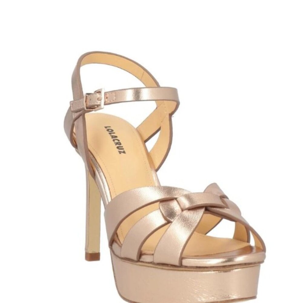 Lola Cruz Metallic Stiletto Sandals EU38 New/Never Worn W/O Box